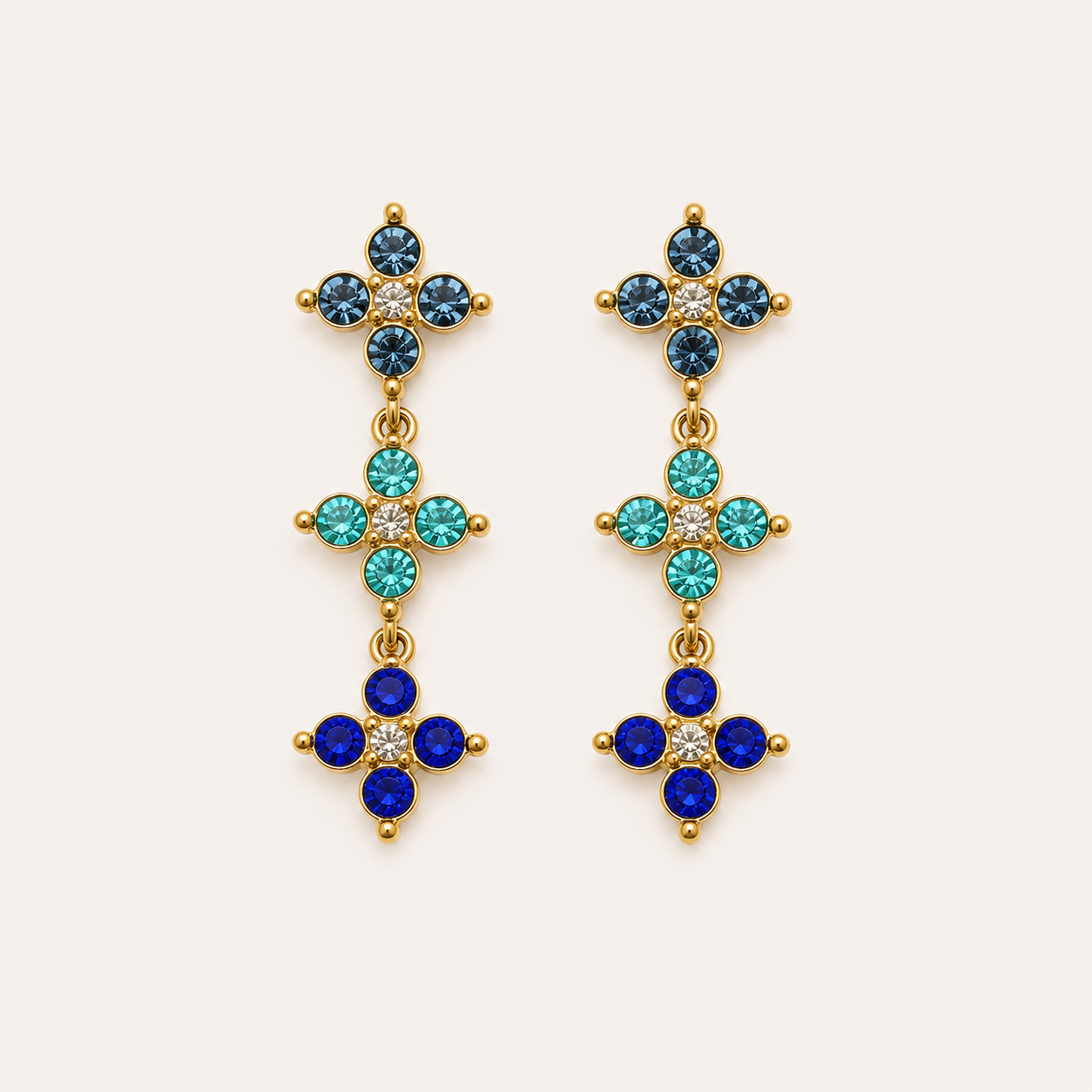 Boucles d'oreilles Princesse bleu