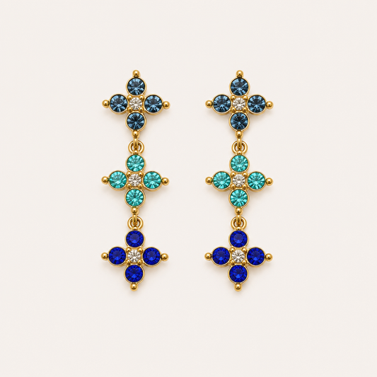 Boucles d'oreilles Princesse bleu