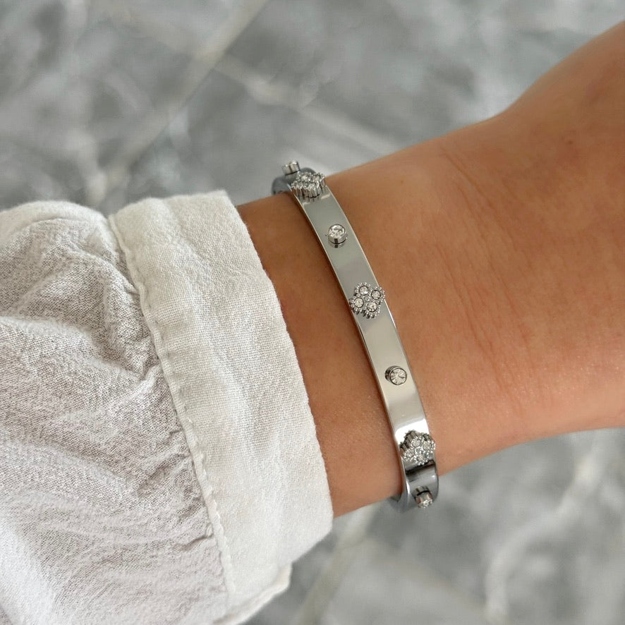 Bracelet jonc Maurane argenté