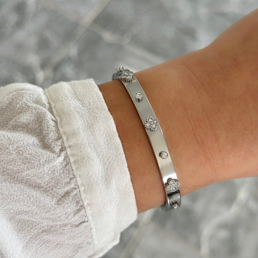 Bracelet jonc Maurane argenté
