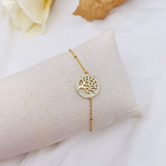 Bracelet Arbre de vie bille doré