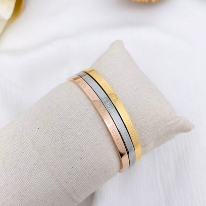 Bracelet message "VIVRE DANS LA BONNE HUMEUR"