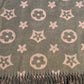 Écharpe imprimé fleur pailleté taupe