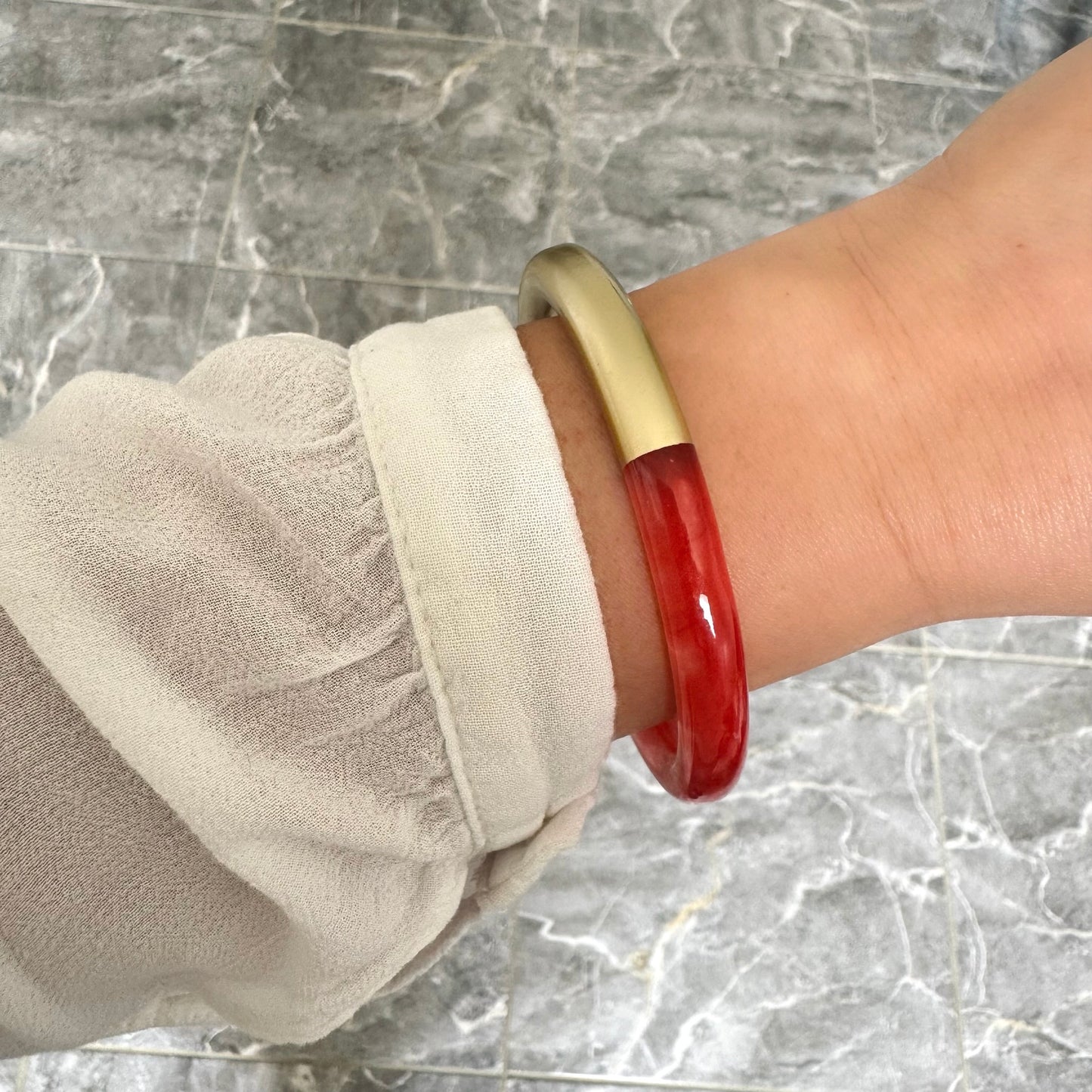 Bracelet jonc Laure rouge