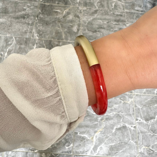 Bracelet jonc Laure rouge