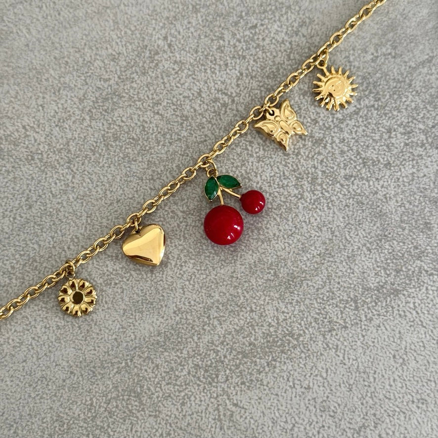 Bracelet Breloques Cerise