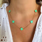 Collier Trèfle Maelya menthe à l'eau doré