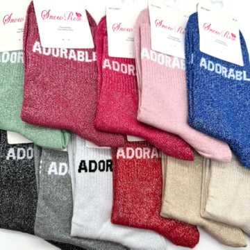 Chaussettes à Paillettes à Message " Adorable "