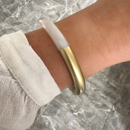 Bracelet jonc Laure blanc