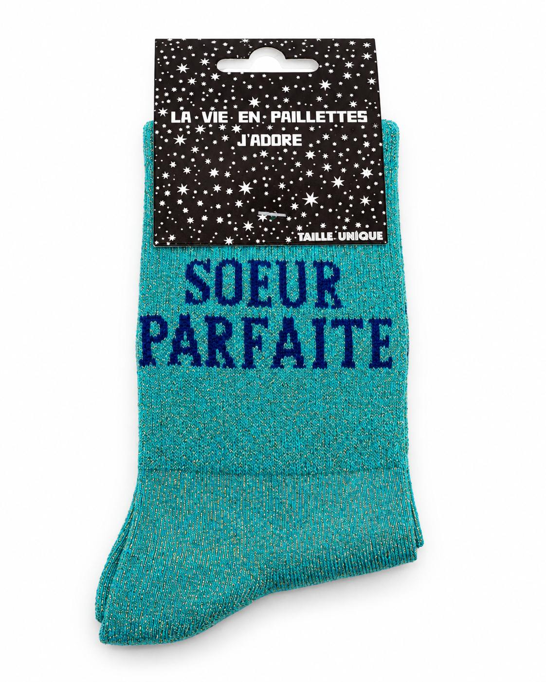 Chaussettes à Paillettes Message " Sœur parfaite"