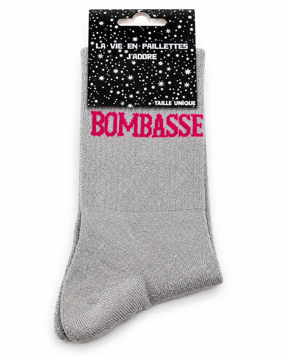 Chaussettes à Paillettes Message " Bombasse"
