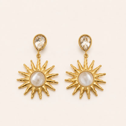 Boucles d'oreilles Sun blanc