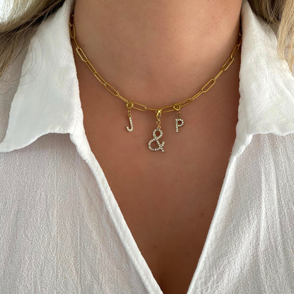 Charms lettres initiales zircons