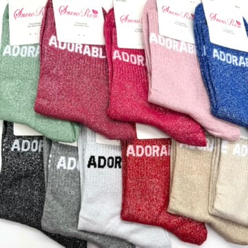 Chaussettes à Paillettes à Message " Adorable "