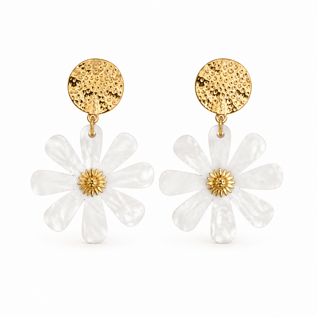 Boucles d'oreilles Fleur blanc