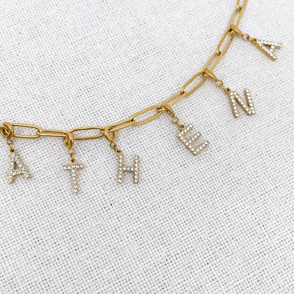 Charms lettres initiales zircons