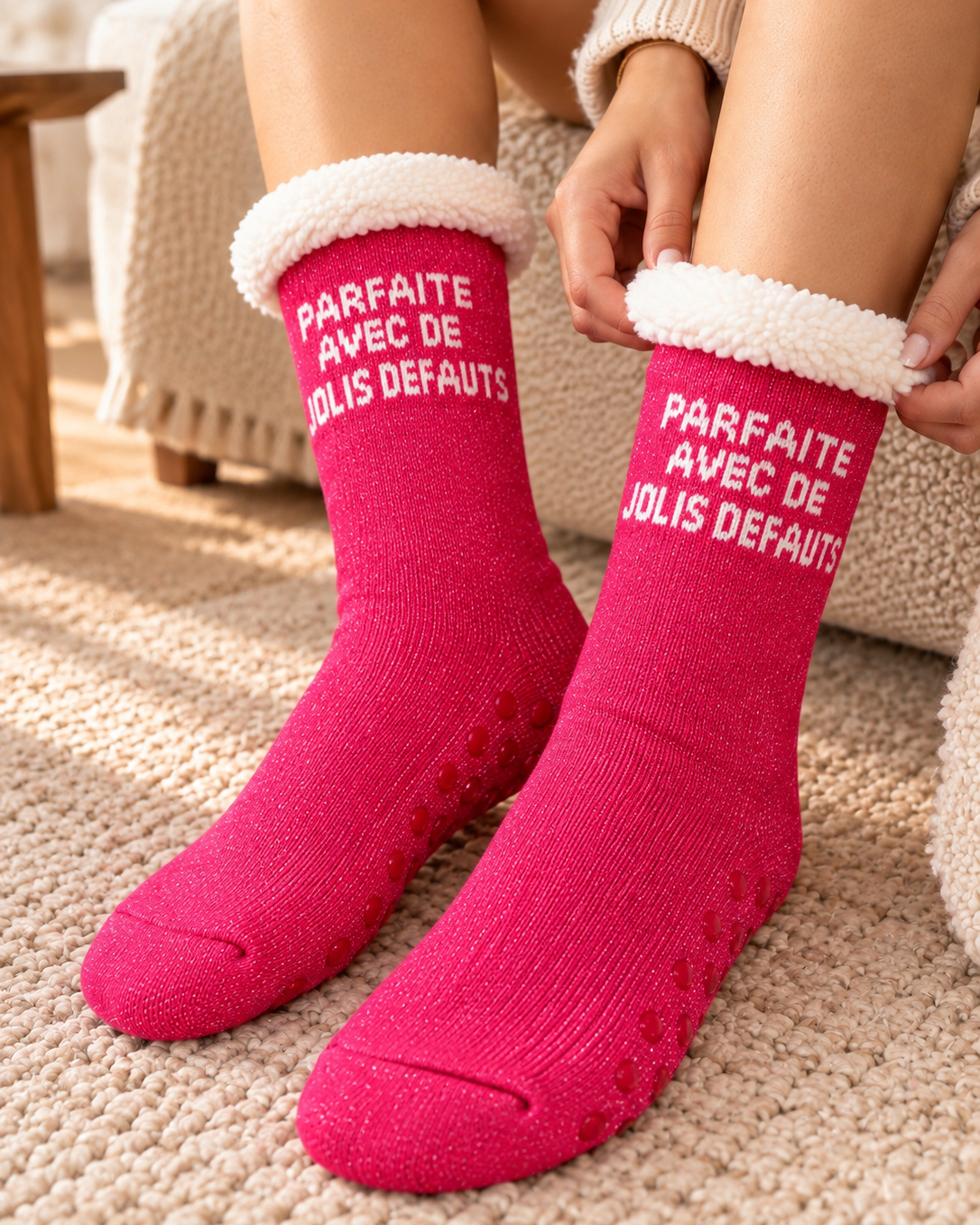 Chaussettes Moumoute paillette "Parfaite avec de jolis défauts"