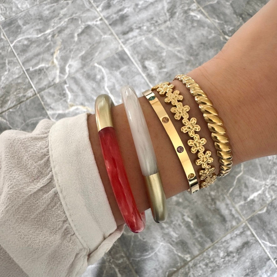Bracelet jonc Laure rouge