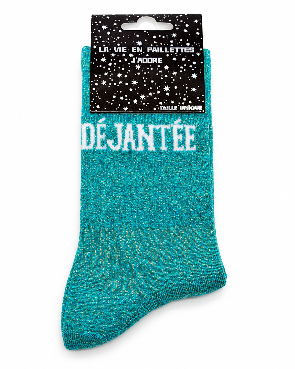 Chaussettes à Paillettes Message " Déjantée"