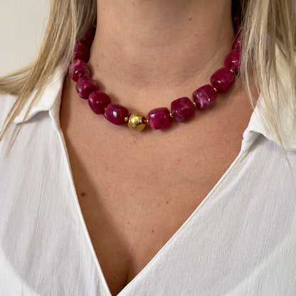 Collier Nova framboise