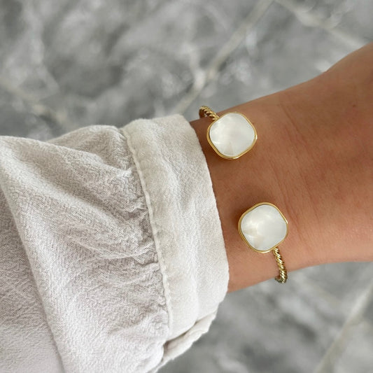Bracelet jonc Resplendissante blanc