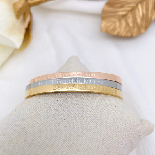 Bracelet message "DES ETOILES PLEIN LES YEUX"