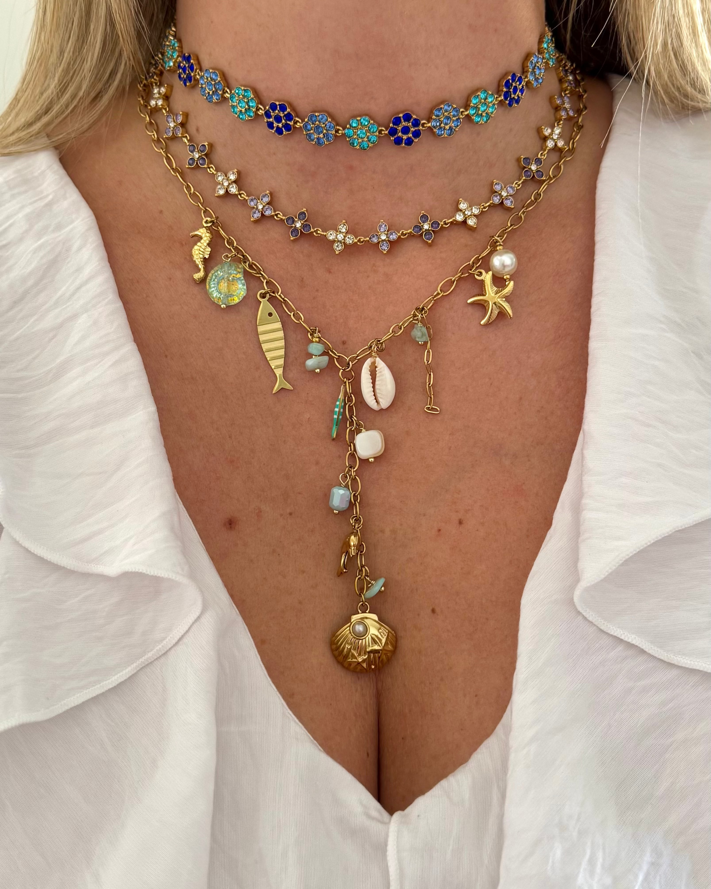 Collier Atoll bleu