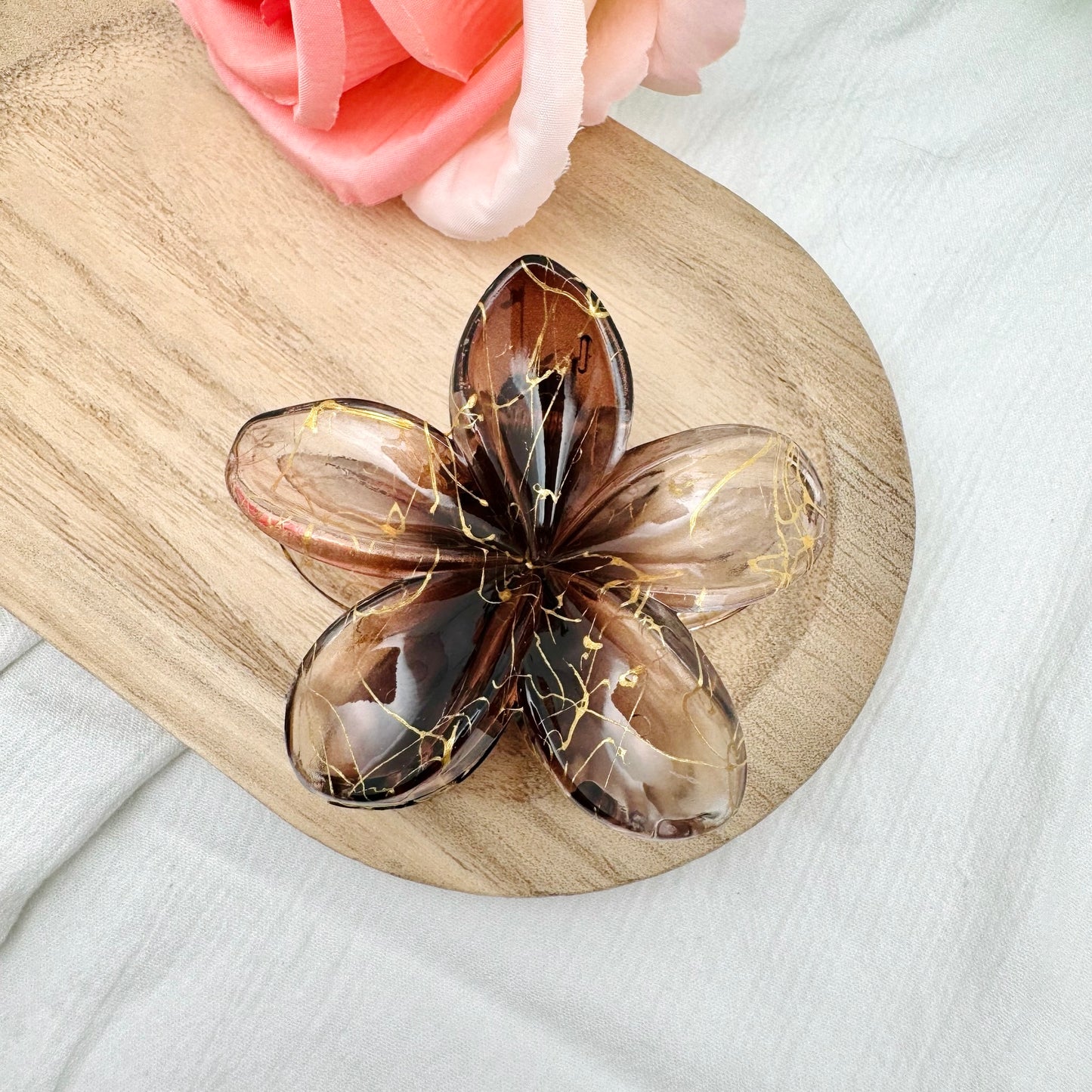 Pince à cheveux Fleur marbré
