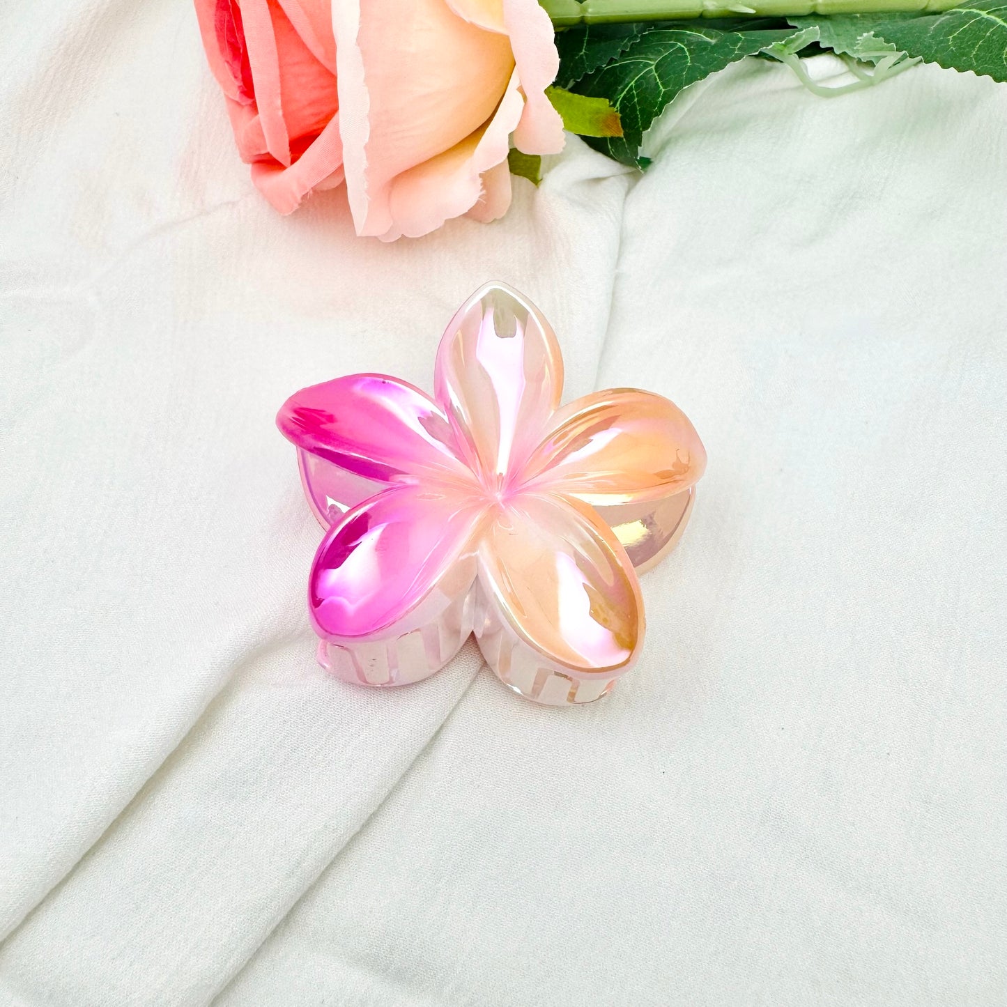Pince à cheveux Fleur holographique