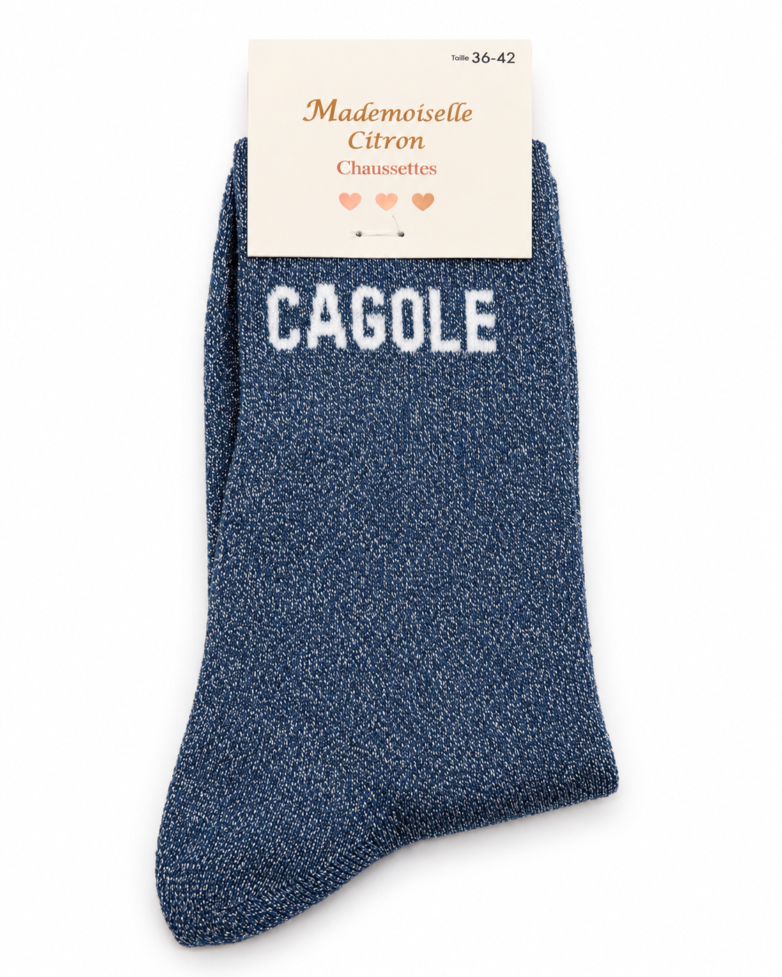 Chaussettes à Paillettes Message " Cagole"