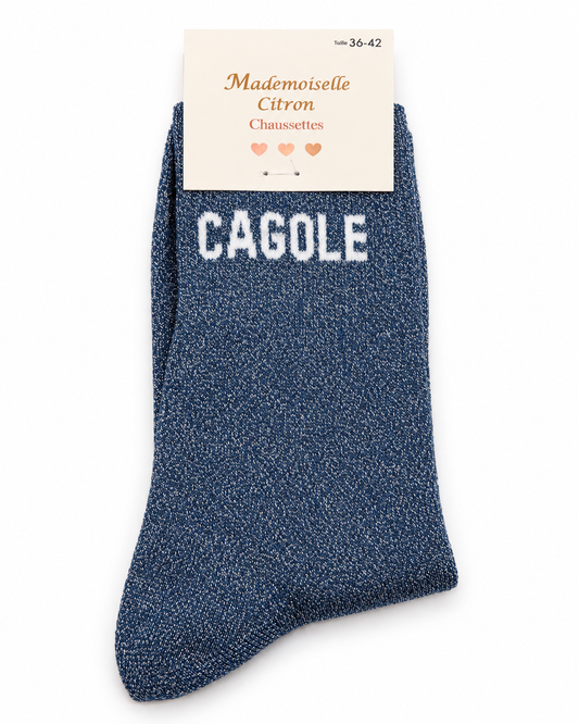 Chaussettes à Paillettes Message " Cagole"
