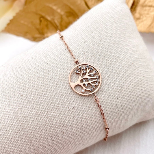Bracelet Arbre de vie rose
