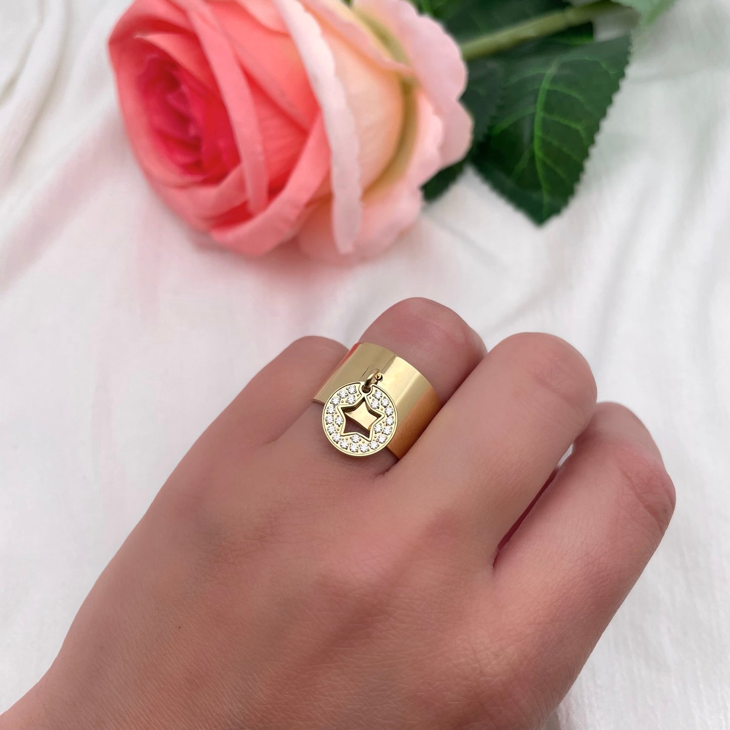 Bague Breloque Etoile doré