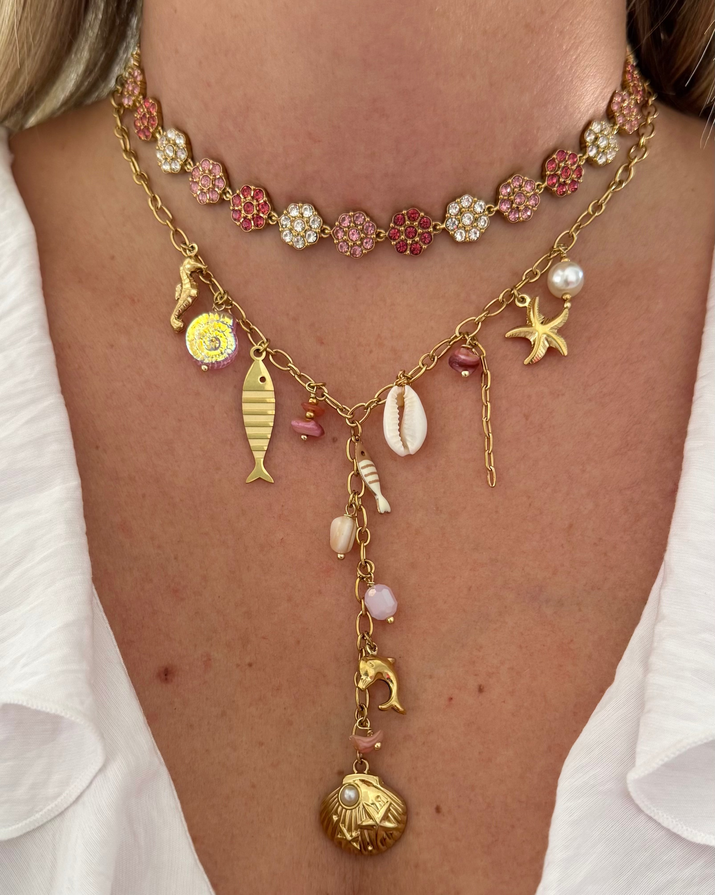 Collier Majesté rose