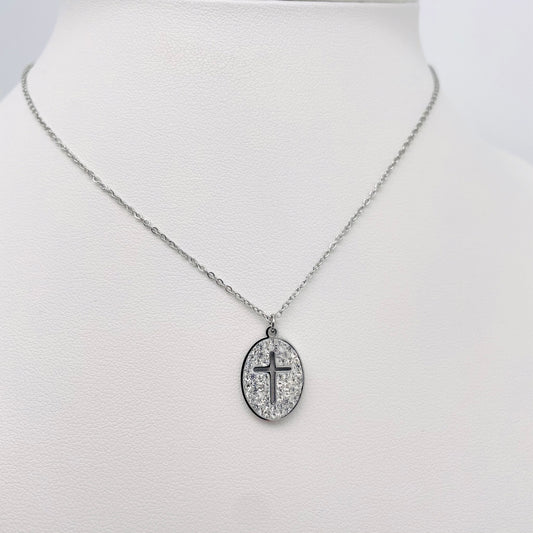 Collier Ovale croix
