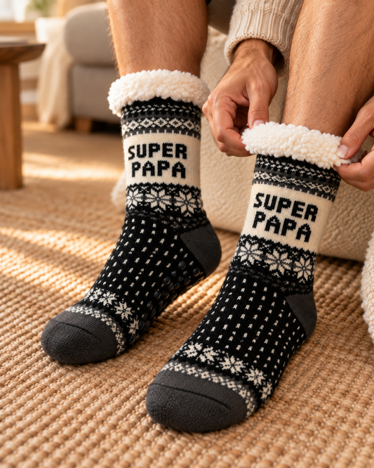 Chaussettes Moumoute Homme "Super papa"