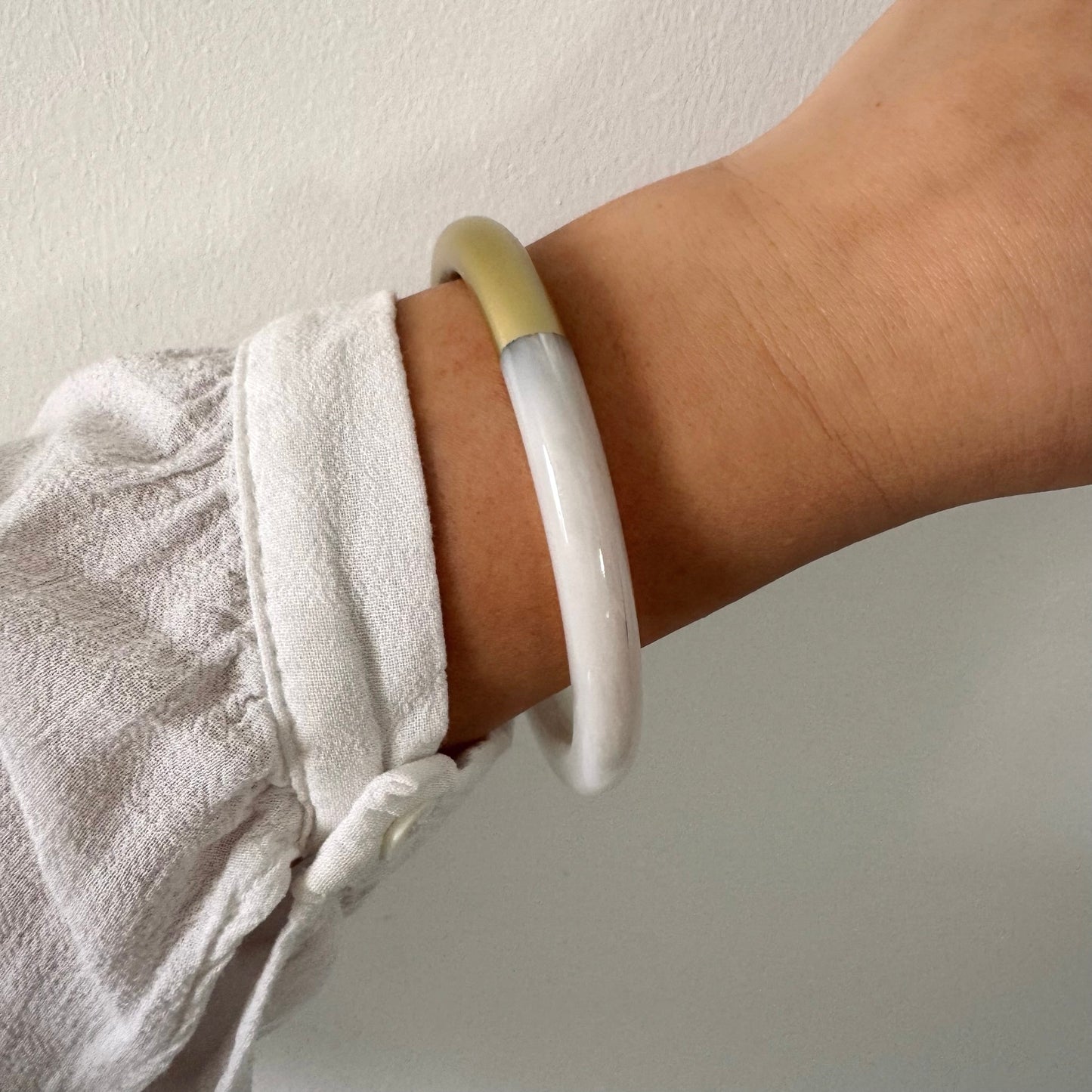 Bracelet jonc Laure blanc