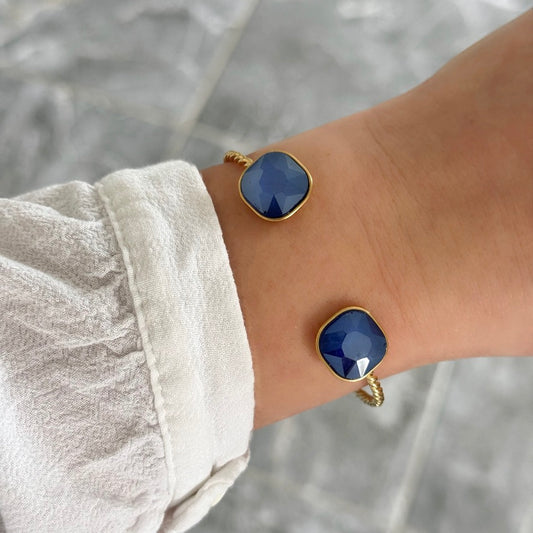 Bracelet jonc Resplendissante bleu
