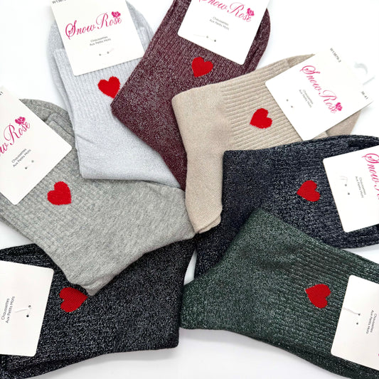 Chaussettes à Paillettes à Message Coeur "♥️"