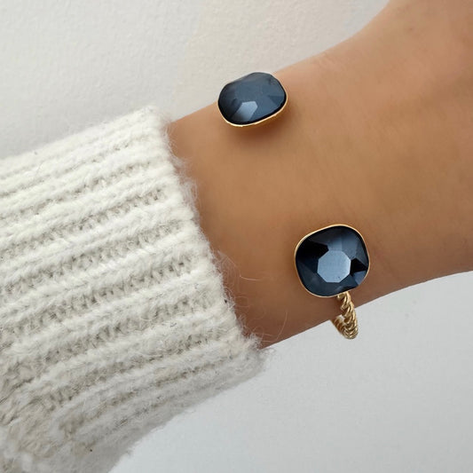 Bracelet jonc Resplendissante bleu nuit