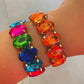 Bracelet Maxi Strass ovale orange