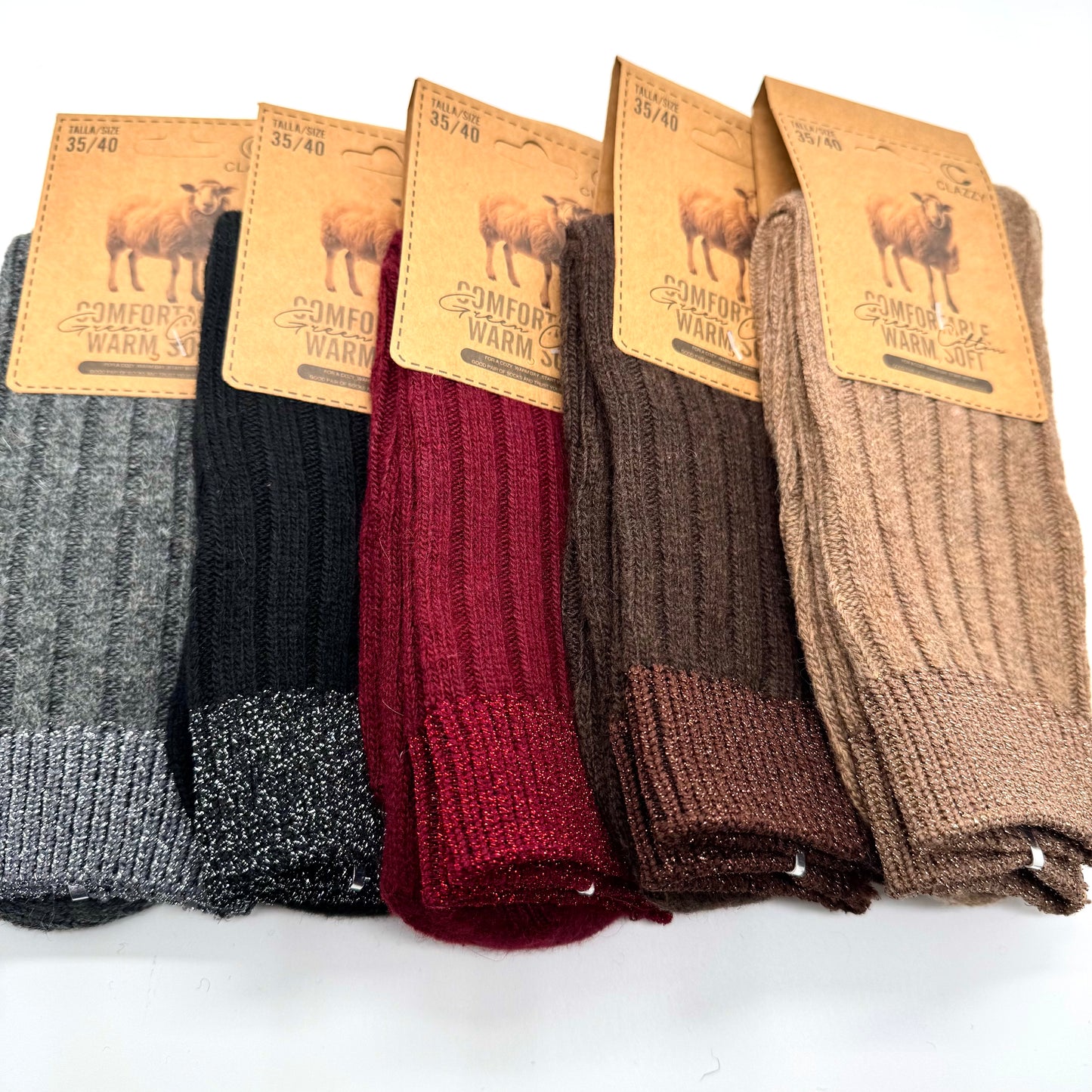 Chaussettes laine – Bout pailleté