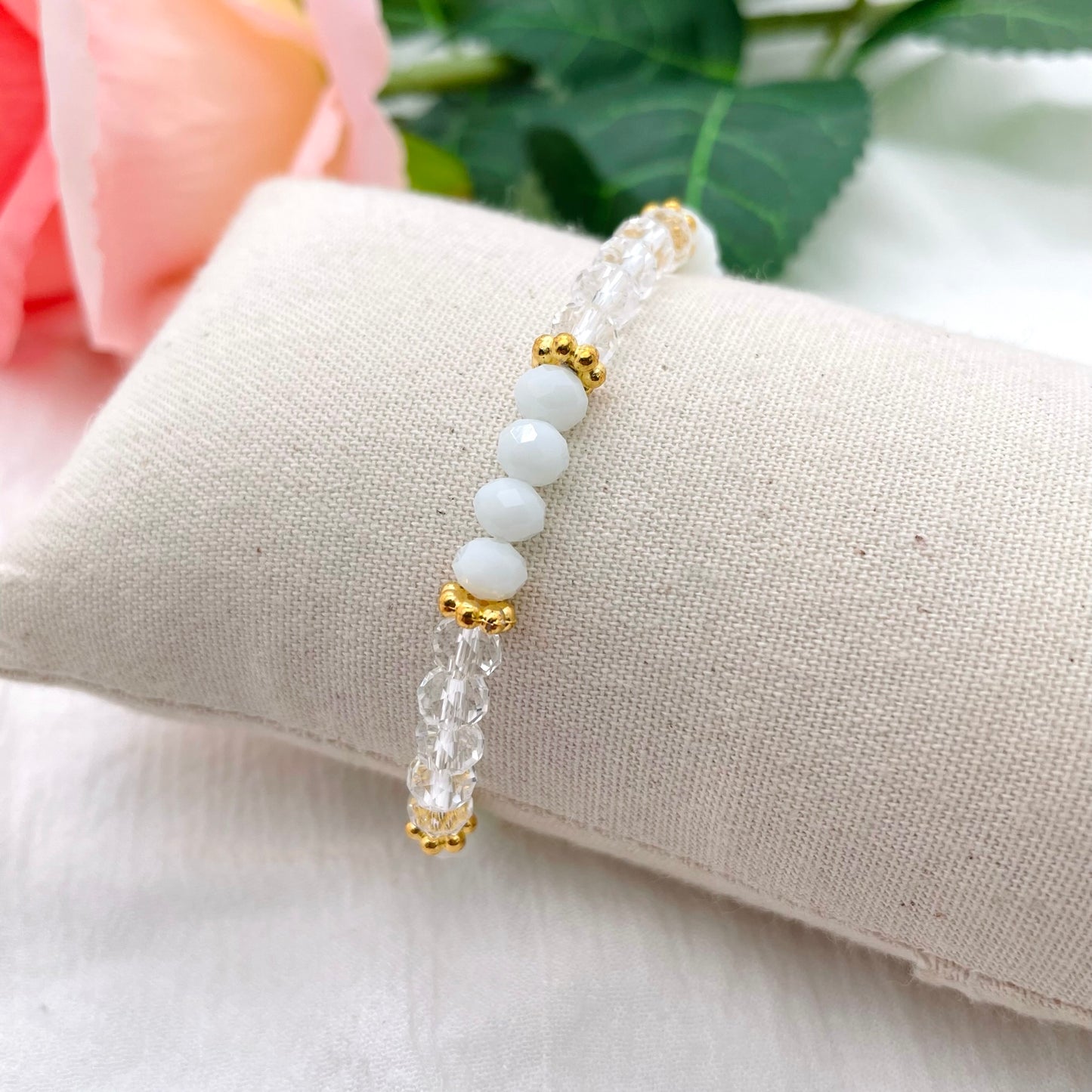 Bracelet perles blanc