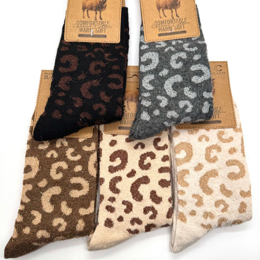 Chaussettes laine – Léopard