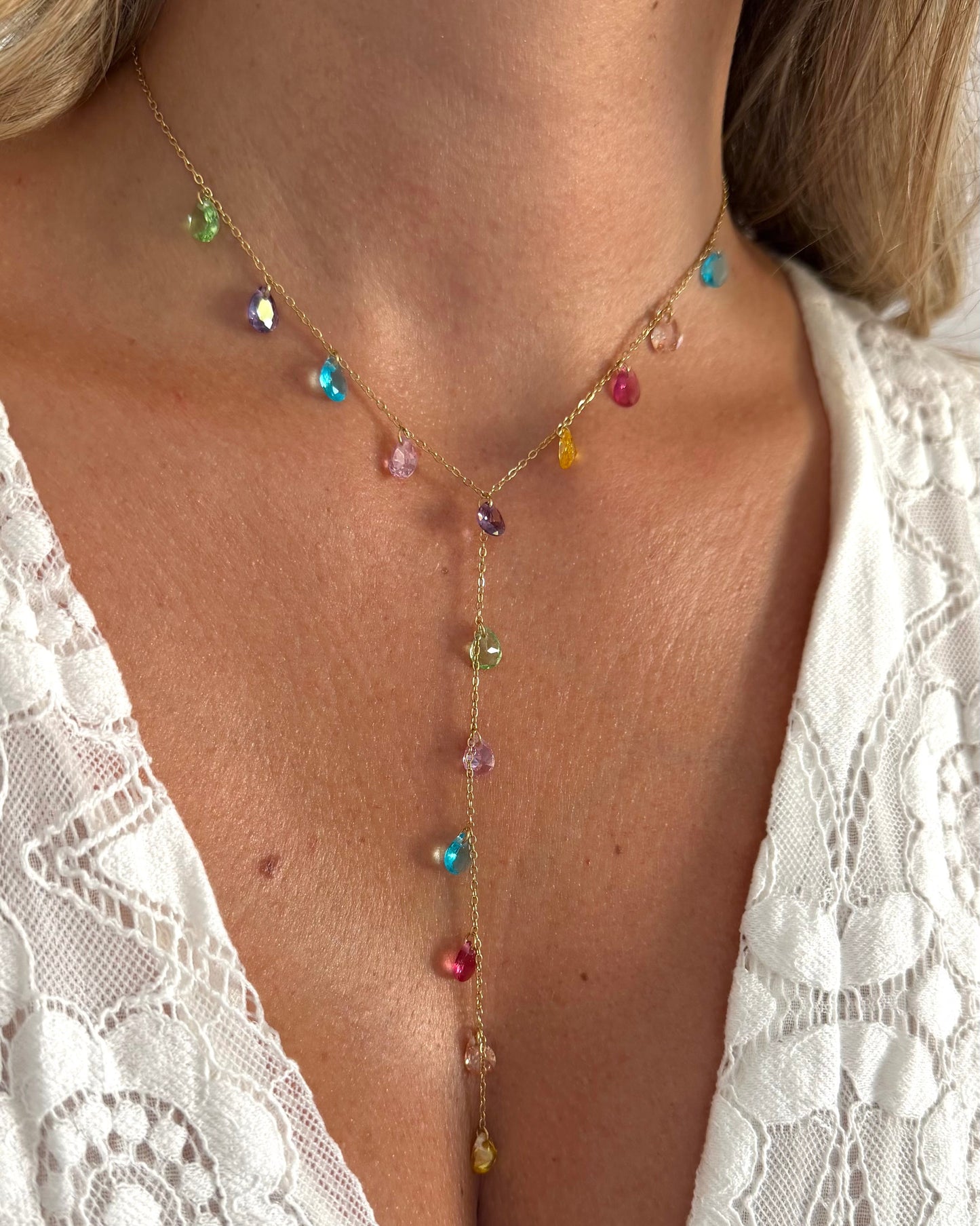 Collier Cascade Multicolore