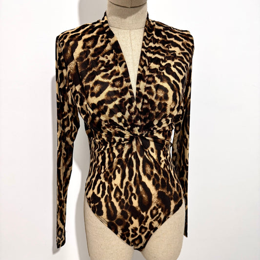 Body léopard manches longues