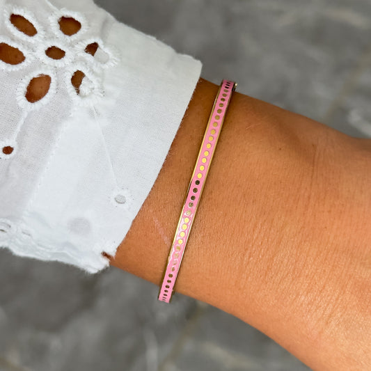 Bracelet Jonc Design Rose - Ronds Fin