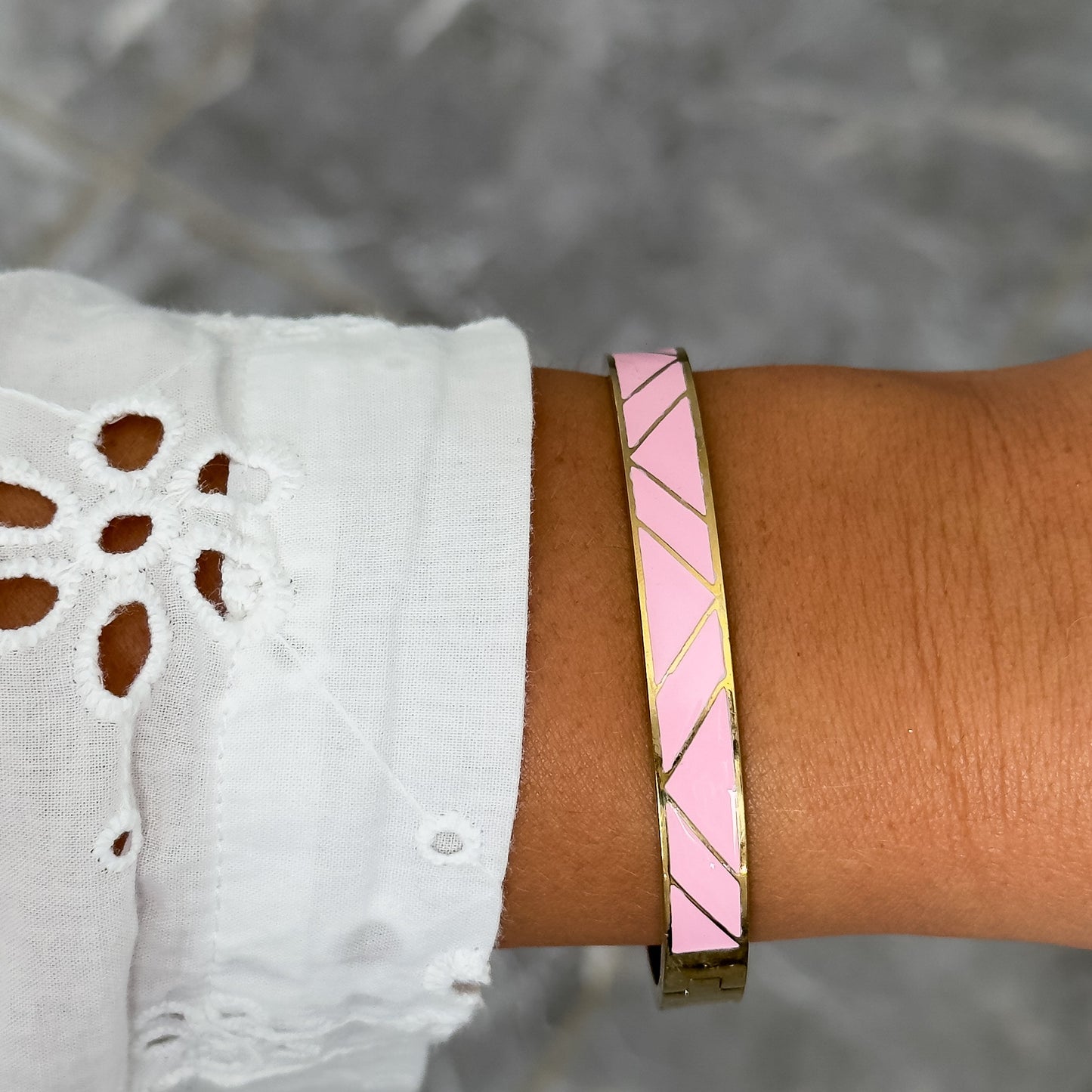 Bracelet Jonc Design Rose - Ligne