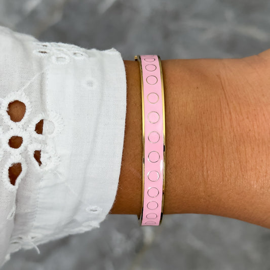 Bracelet Jonc Design Rose - Ronds