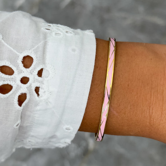 Bracelet Jonc Design Rose - Ligne Fin